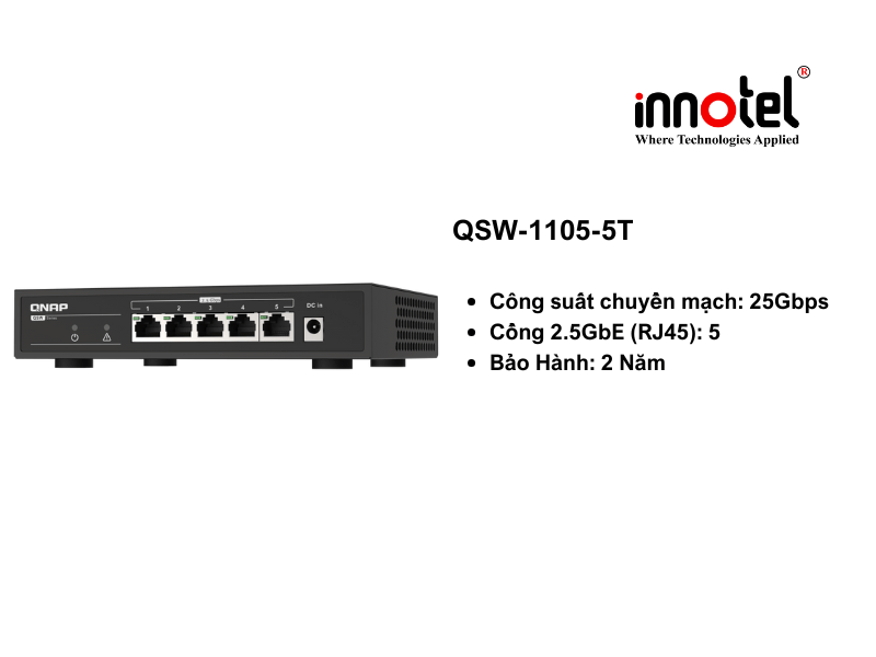 Switch QNAP QSW-1105-5T - Thiết Bị Chuyển Mạch QNAP QSW-1105-5T