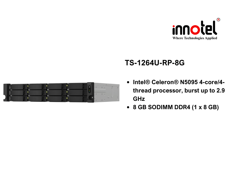 QNAP TS-1264U-RP-8G - Thiết Bị Lưu trữ NAS QNAP TS-1264U-RP-8G