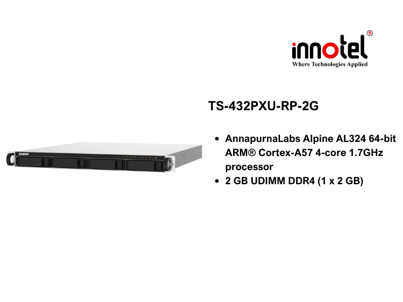 QNAP TS-432PXU-RP-2G - Thiết Bị Lưu trữ NAS QNAP TS-432PXU-RP-2G
