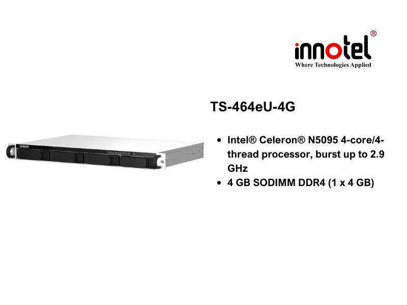 QNAP TS-464eU-4G - Thiết Bị Lưu trữ NAS QNAP TS-464eU-4G