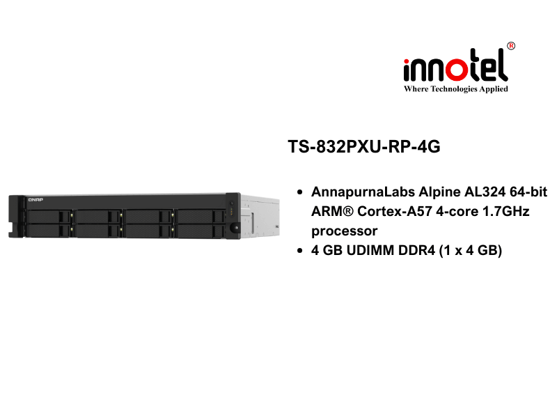 QNAP TS-832PXU-RP-4G - Thiết Bị Lưu trữ NAS QNAP TS-832PXU-RP-4G