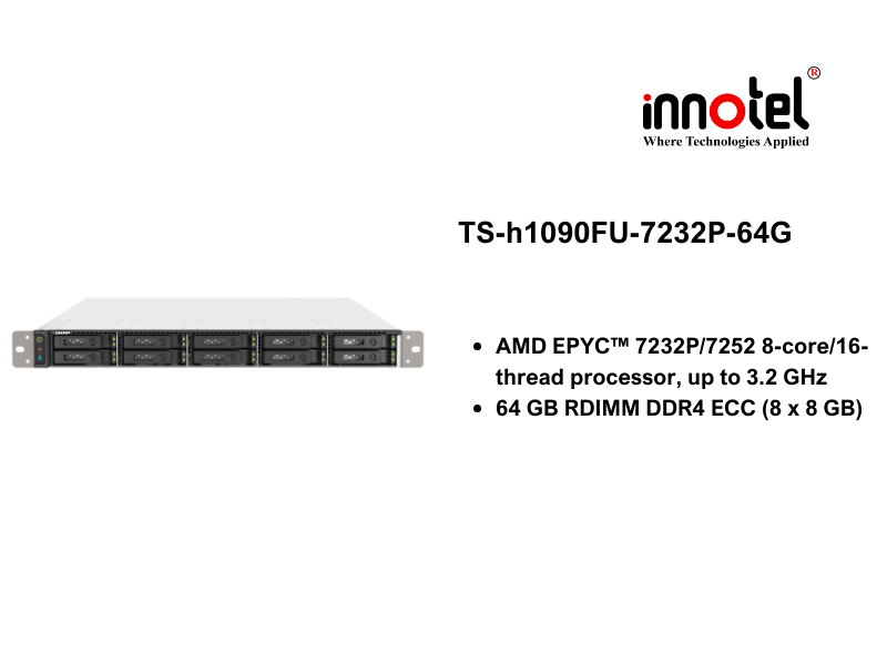 QNAP TS-h1090FU-7232P-64G - Thiết Bị Lưu trữ NAS QNAP TS-h1090FU-7232P-64G