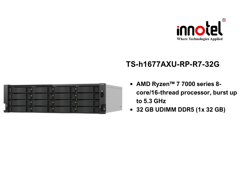 QNAP TS-h1677AXU-RP-R7-32G - Thiết Bị Lưu trữ NAS QNAP TS-h1677AXU-RP-R7-32G