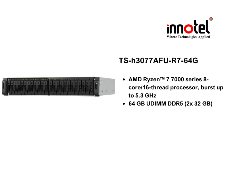 QNAP TS-h3077AFU-R7-64G - Thiết Bị Lưu trữ NAS QNAP TS-h3077AFU-R7-64G