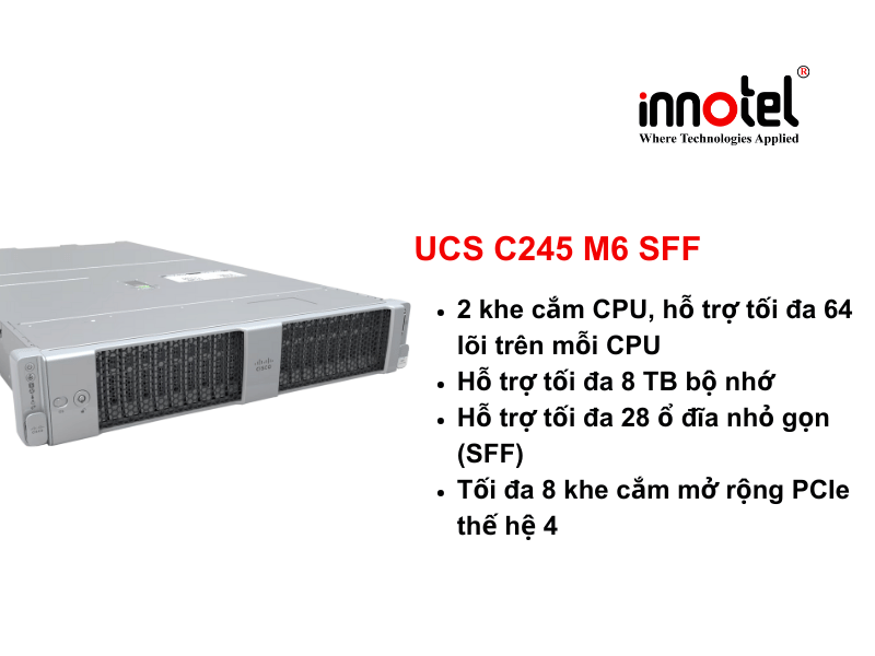 Server UCS C245 M6 SFF - Thiết bị Máy Chủ Cisco UCS C245 M6 SFF Rack Server