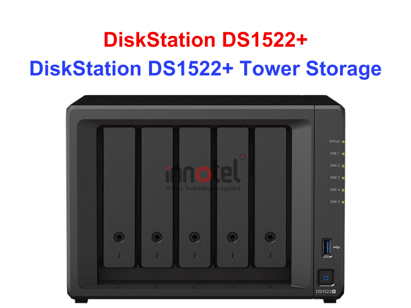 Synology DS1522+ - Thiết bị lưu trữ SAN/NAS DiskStation DS1522+ Tower Storage