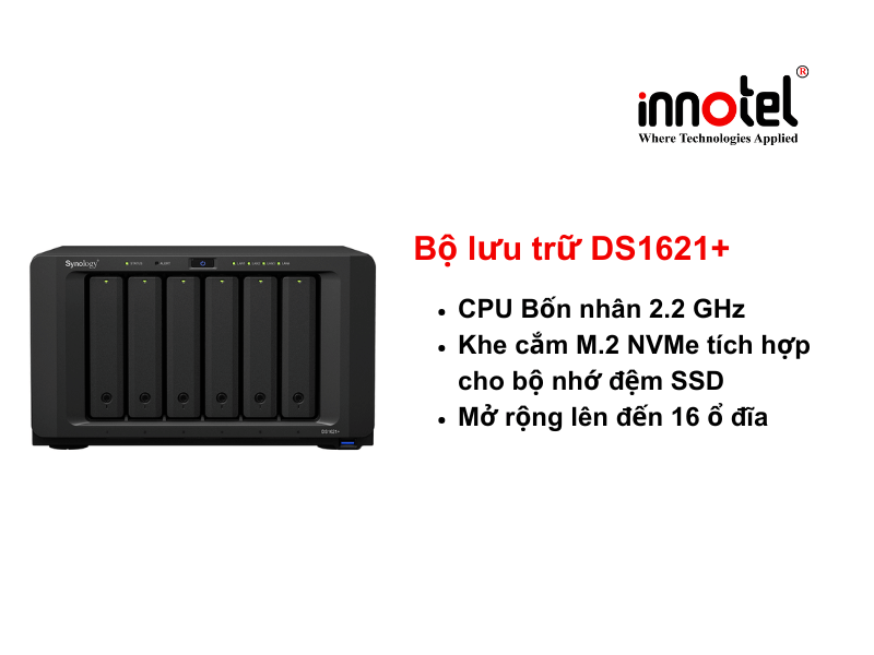 Synology DS1621+ - Thiết bị lưu trữ SAN/NAS DiskStation DS1621+ Tower Storage