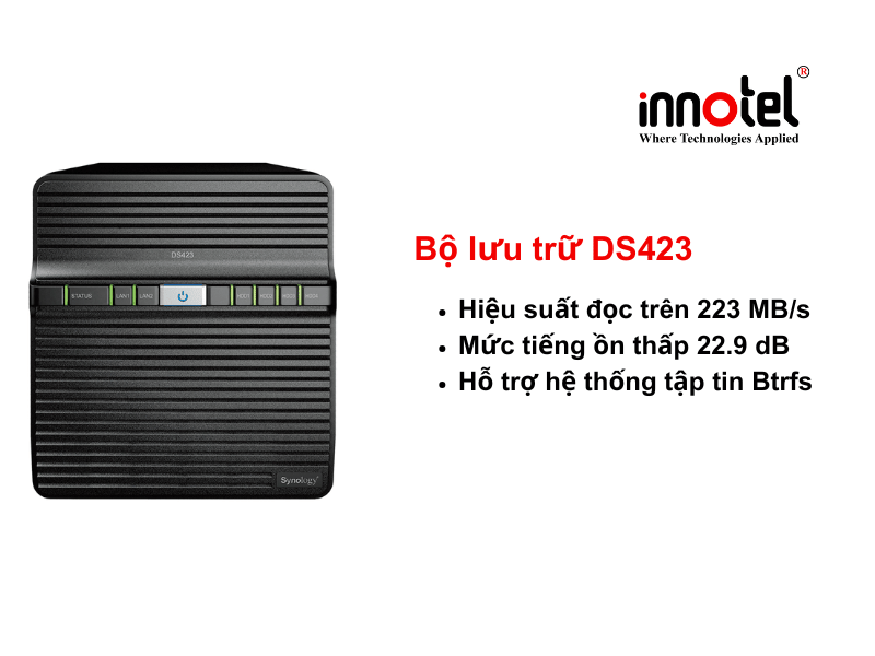 Synology DS423 - Thiết bị lưu trữ SAN/NAS DiskStation DS423 Tower Storage