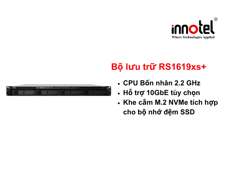 Synology RS1619xs+ - Thiết bị lưu trữ SAN/NAS Synology NAS RackStation RS1619xs+