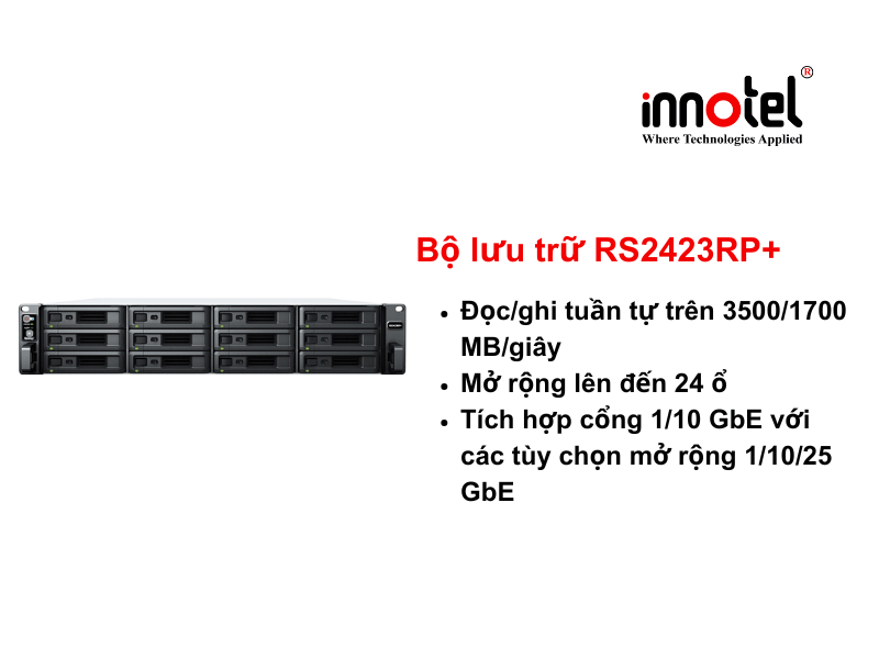 Synology RS2423RP+ - Thiết bị lưu trữ SAN/NAS Synology NAS RackStation RS2423RP+