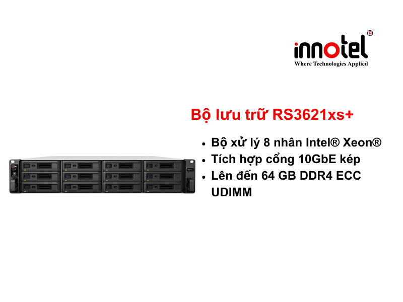 Synology RS3621xs+ - Thiết bị lưu trữ SAN/NAS Synology NAS RackStation RS3621xs+
