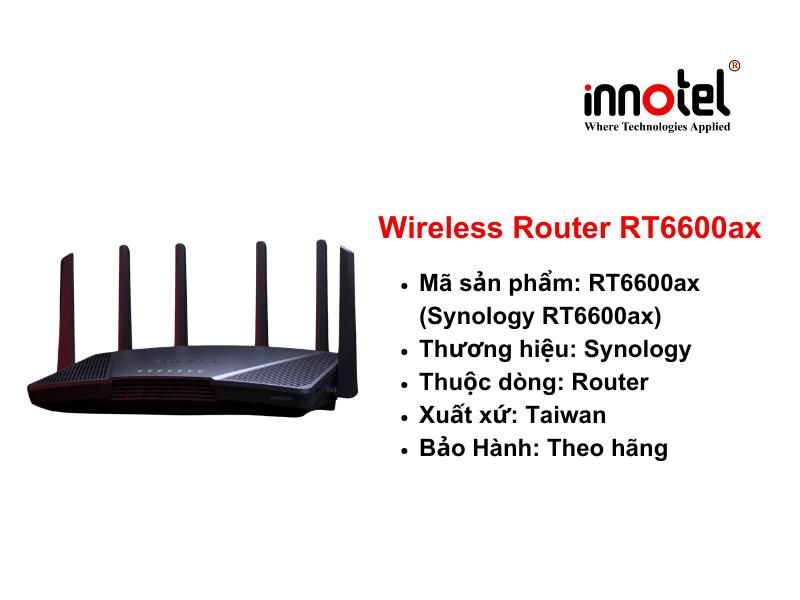 Synology RT6600ax - Thiết bị router Synology RT6600ax Wireless Router