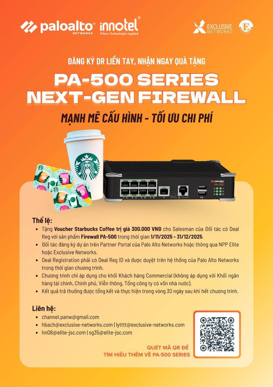 Palo Alto Networks PA-500 Series, đăng ký liền tay, nhận ngay quà tặng Palo Alto Networks PA-500 Series